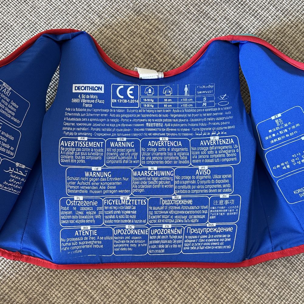 Colete de natação Nabaiji / Tamanhos S e M