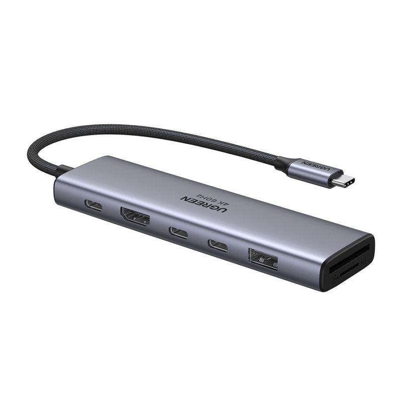 Hub Usb-C Ugreen 7W1 4K Hdmi Pd 100W 2X Usb-C Usb-A Sd Tf