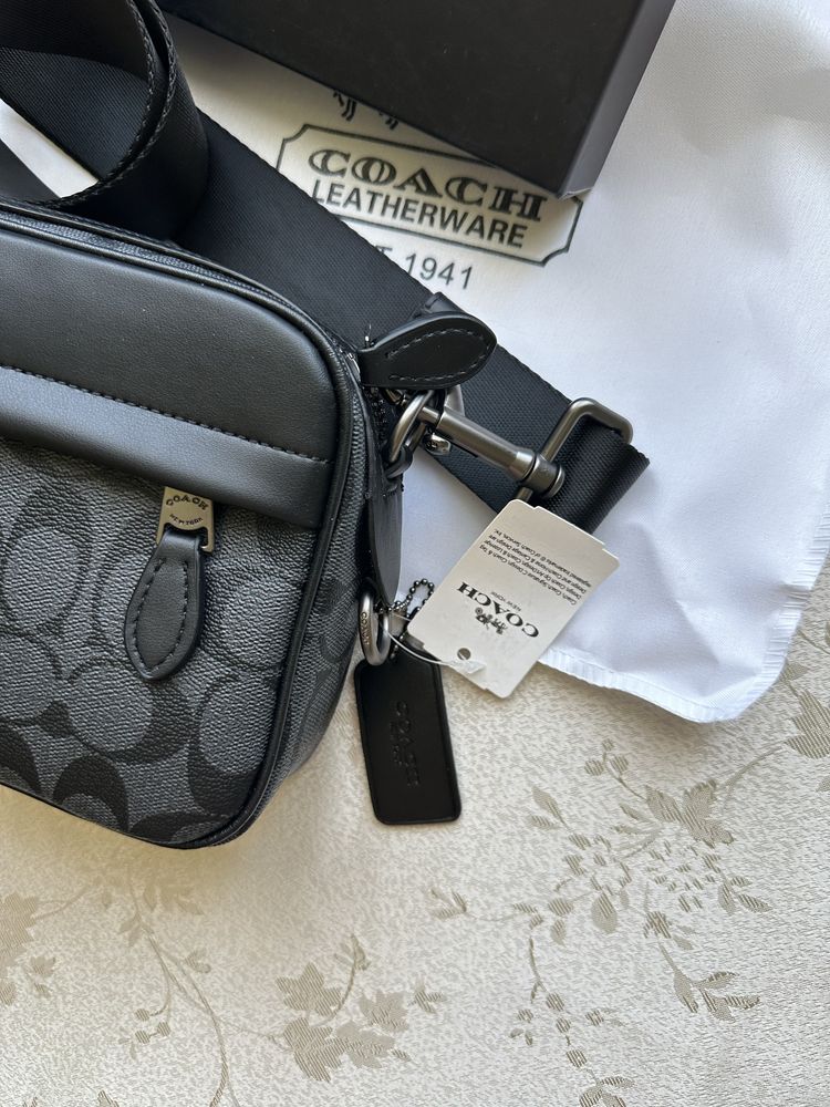 Сумка Coach коуч коач месенжер шкіряний через плече