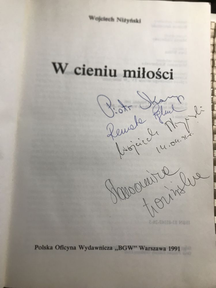 W cieniu miłości. Wojciech Niżyński - 4 autografy