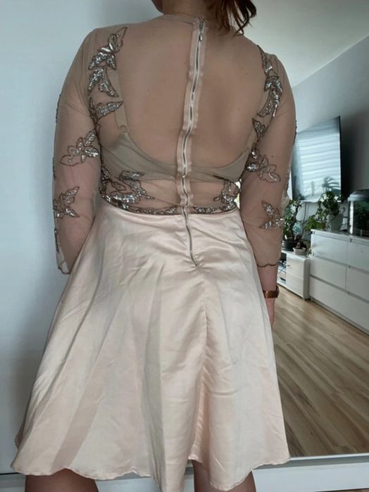 Sukienka Midi Rozkloszowana Plus Size Koktajlowa Roz. XXL/44/16