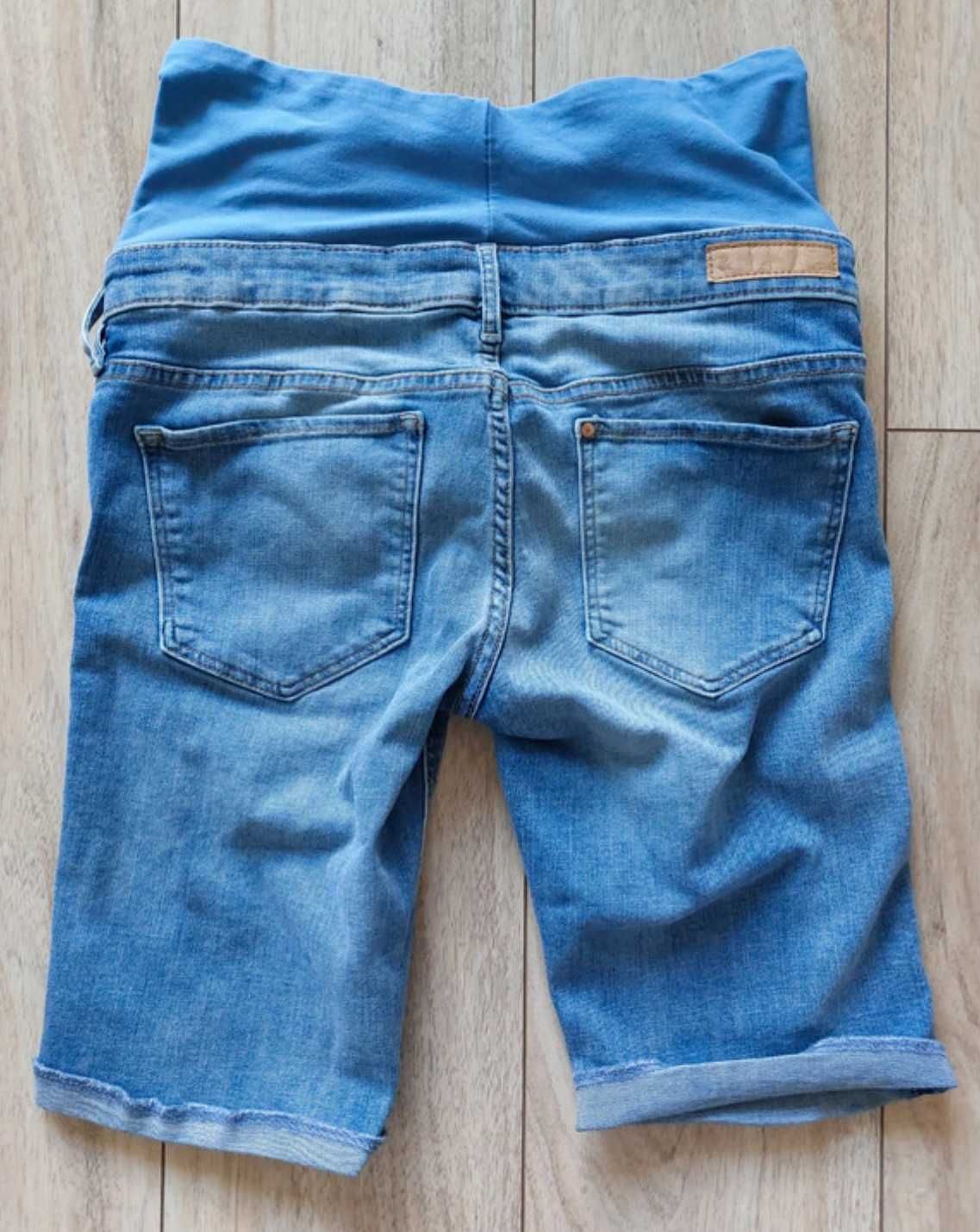 Spodenki dżinsowe szorty ciążowe H&M r40 mało rozciągliwe, raczej r38