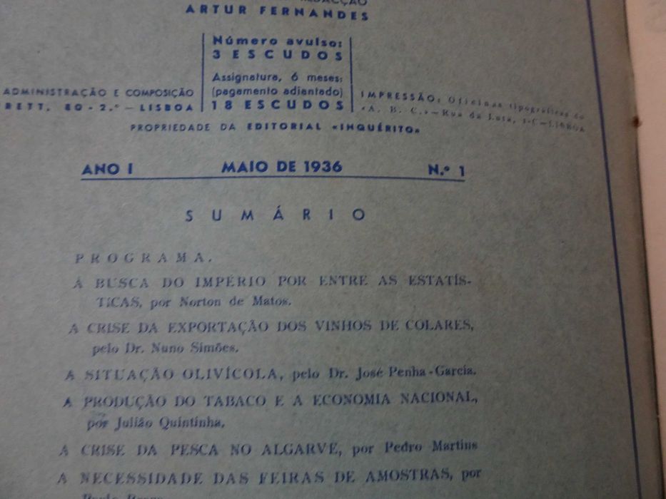 Antiga revista Mundo Económico Maio 1936 nº 1