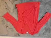 Czerwona bluzka idealna do karmienia, dekolt kopertowy, rozmiar 42