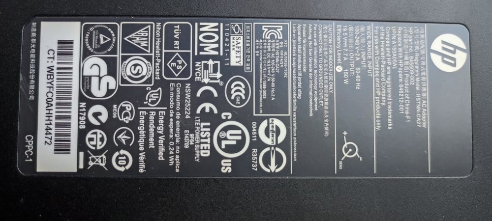 оригінальні зарядки (блоки живлення) HP, Dell