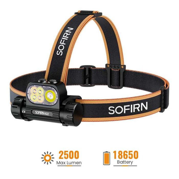 Latarka czołowa EDC Sofirn HS22 2500lm USB C + akumulator