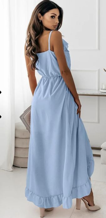 Nowa błękitna sukienka koktajlowa damska