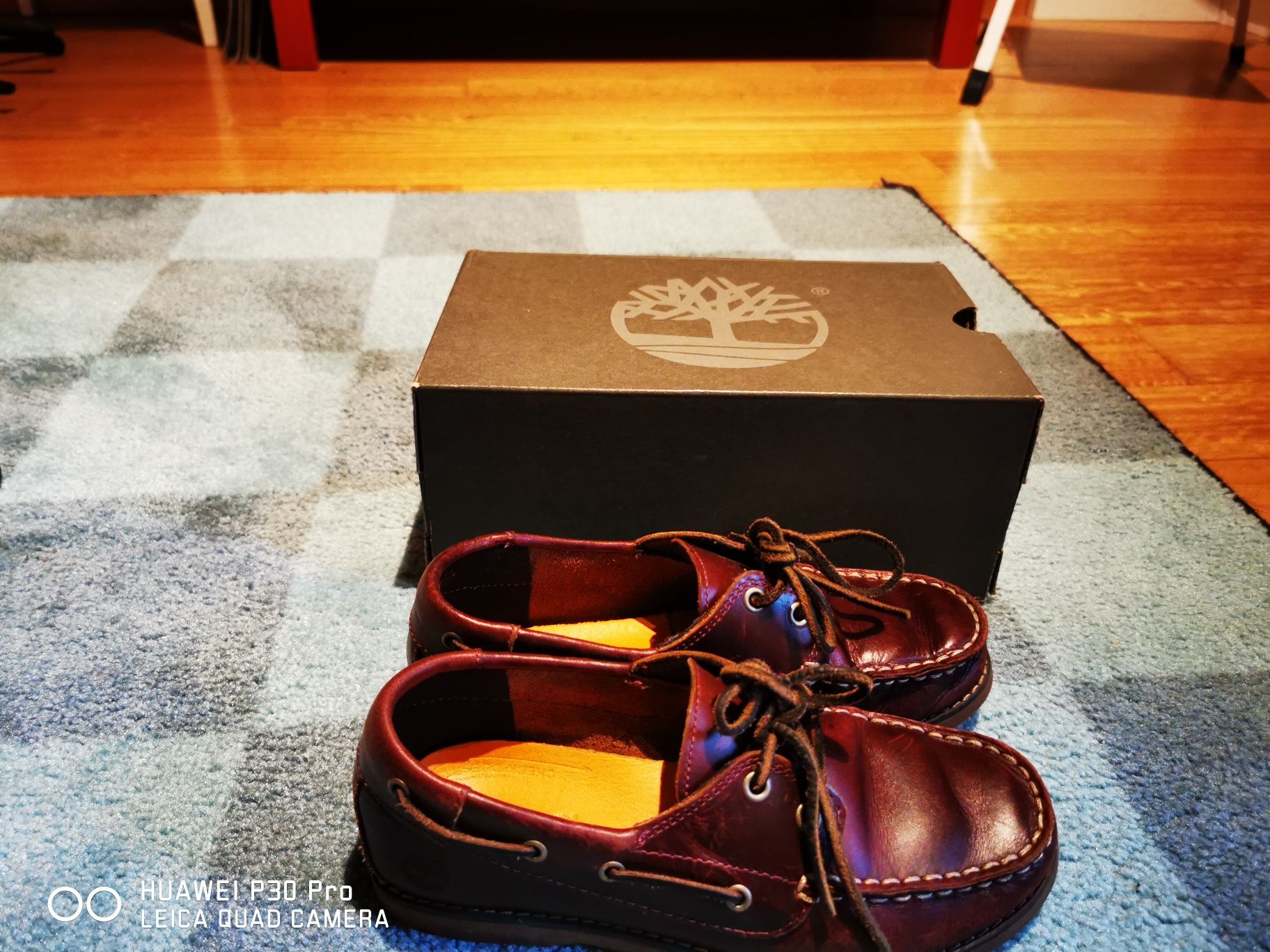 Moccasins em pele da Timberland, tamanho 34