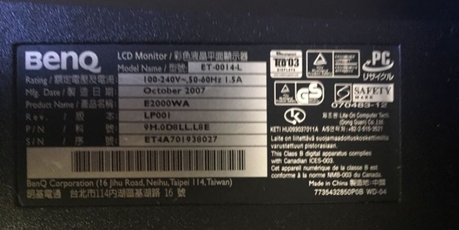 Продам Монитор Benq E2000WA