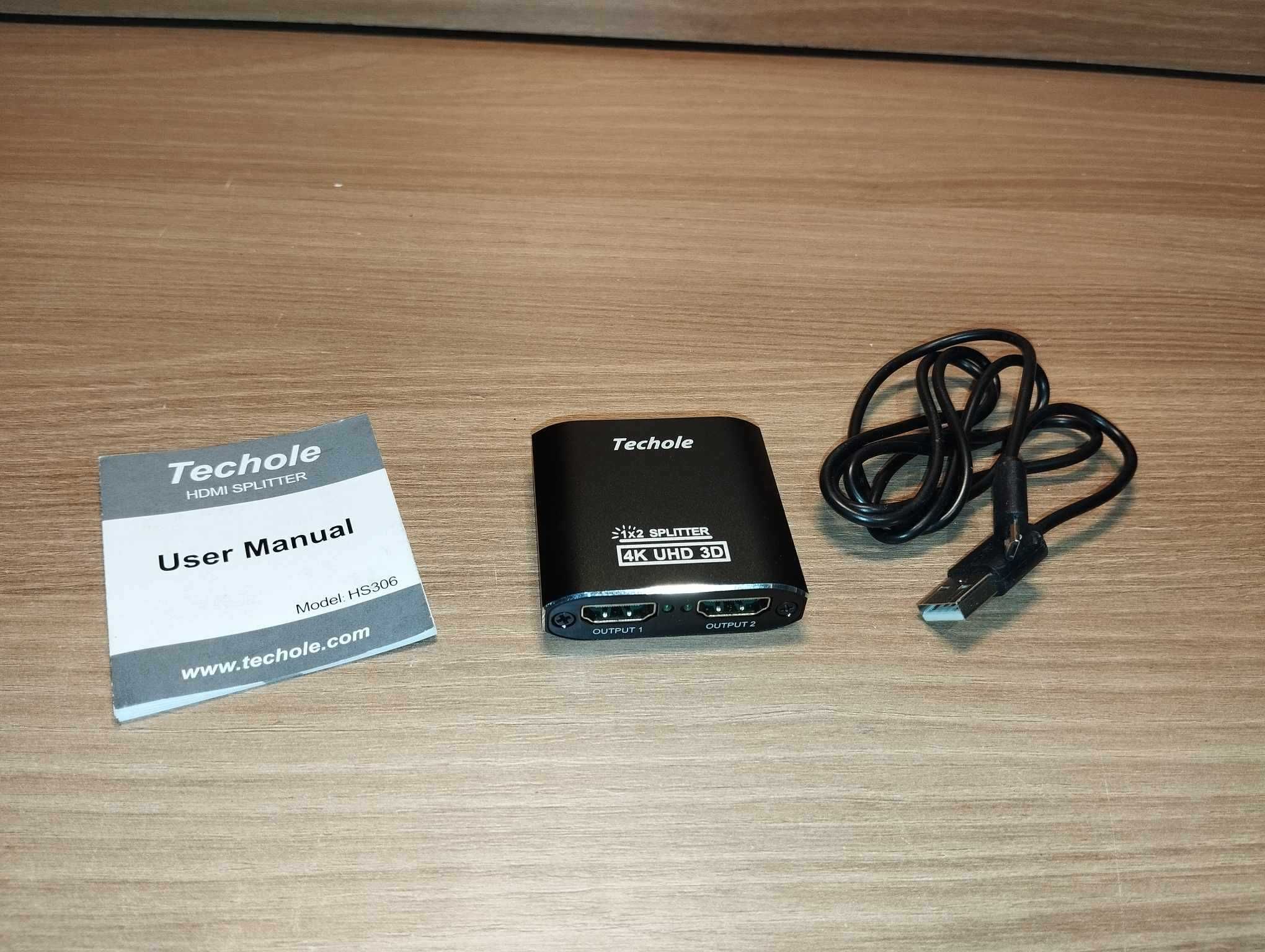 Switch Splitter - HDMI 1 in 2 - Techole HS306 1x2 Splitter 4K UHD 3D