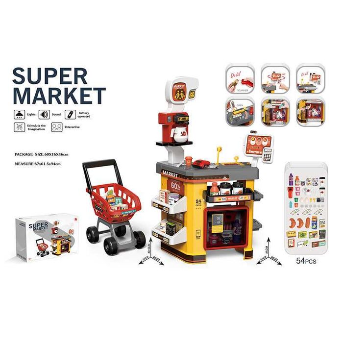 Ігровий набір магазин Супермаркет 668-130 на 54 предмети, звуки світло
