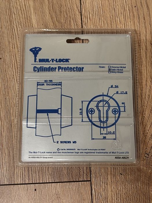Szyld tarcza ochronna antywłamaniowa marki Mul-t-lock. Rozeta Cylindra