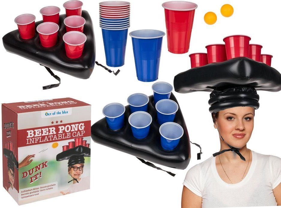 Nowa gra imprezowa Piwny Ping Pong, Beer Pong, kapelusz dmuchany