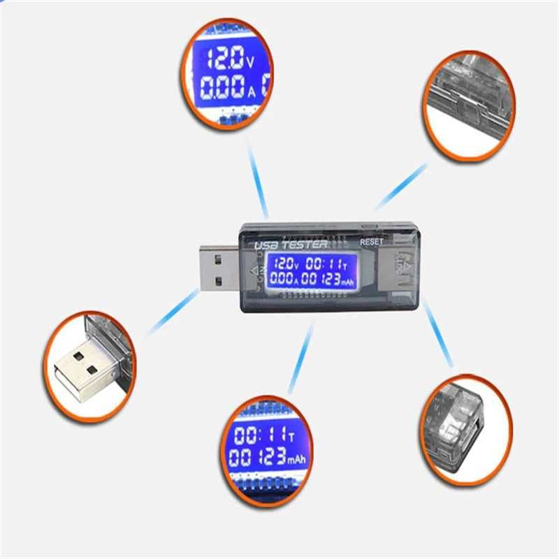 USB-тестер Keweisi KWS-V20. 4 в 1, амперметр ємності, ватметр