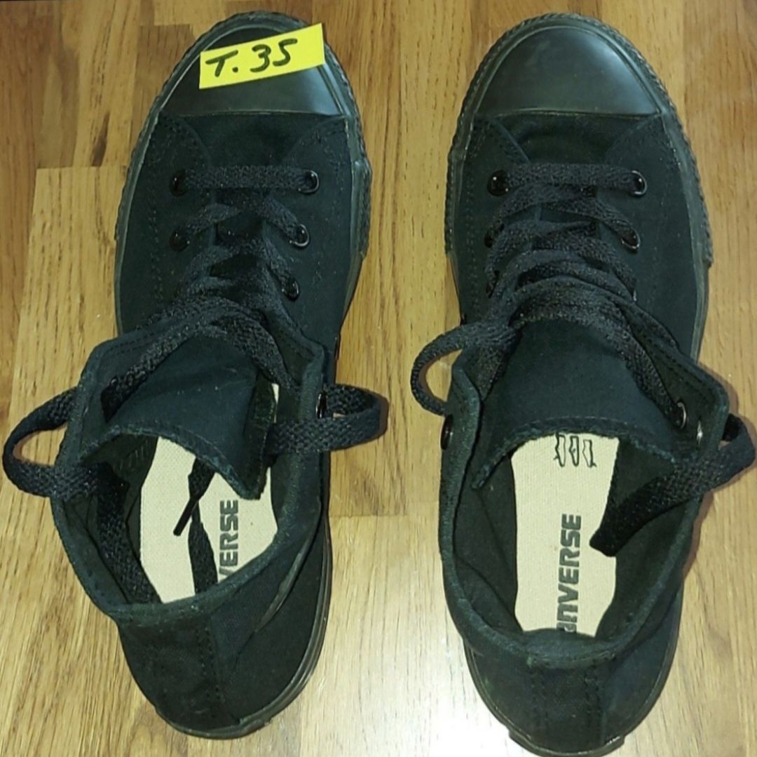 Converse altas em tecido pretas ou azul-escuras tamanho 34 ou 35