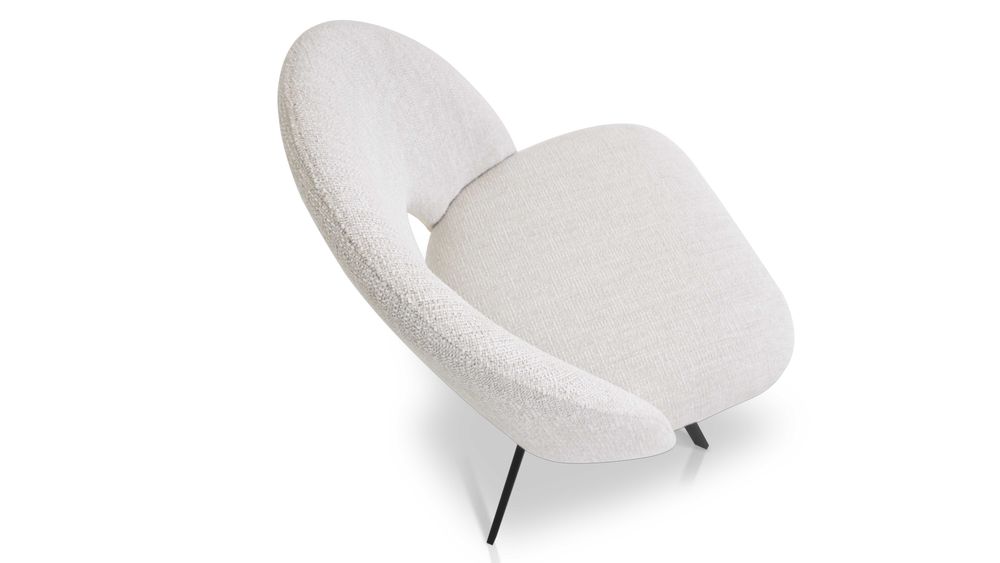 Krzesło tapicerowane z funkcją obrotu na metalowej podstawie Wanat