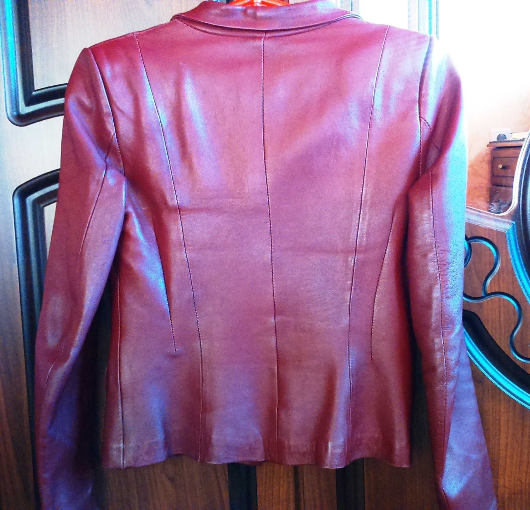 Кожаный пиджак, куртка женская. 46-48р.