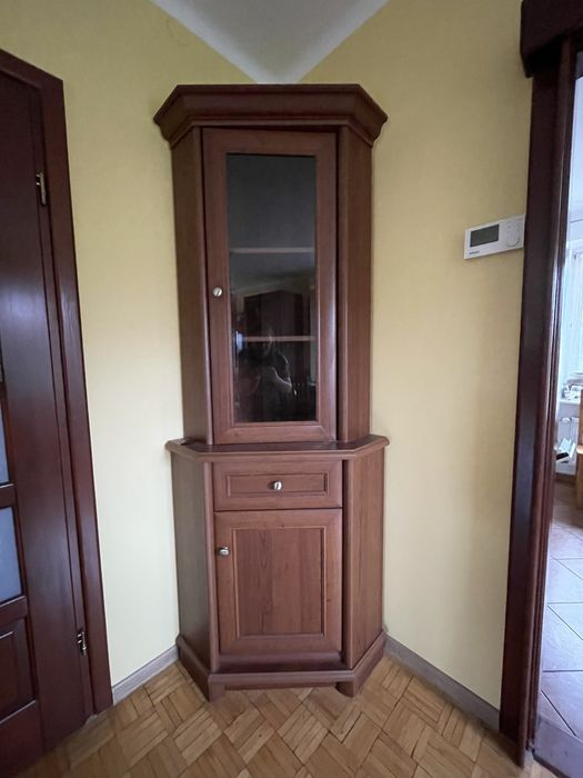 Zestaw mebli do salonu, mebloscianka, szafka narożna, półka, witrynka