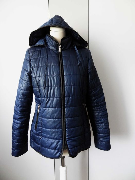 Wygodna przejściowa kurtka damska z odpinanym kapturem, rozm L-XL