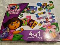 Zestaw gier i puzzle Dora poznaje świat w idealnym stanie.