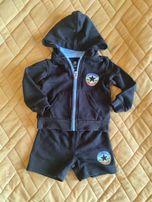 Komplet dresowy Converse bluza kaptur krótkie spodenki 74-80 12 M