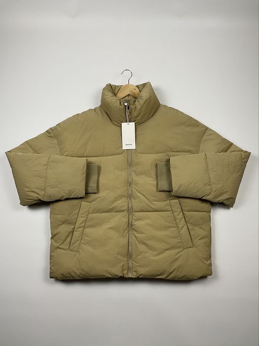 Куртка Bershka Oversized Puffer Jacket (M-L) бежева чоловіча оверсайз
