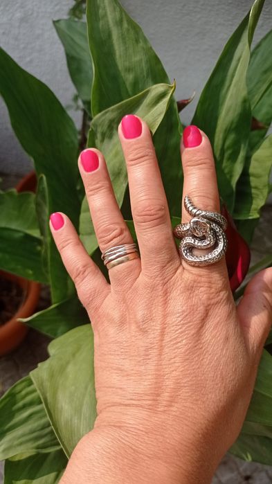 Anel Cobra de Prata