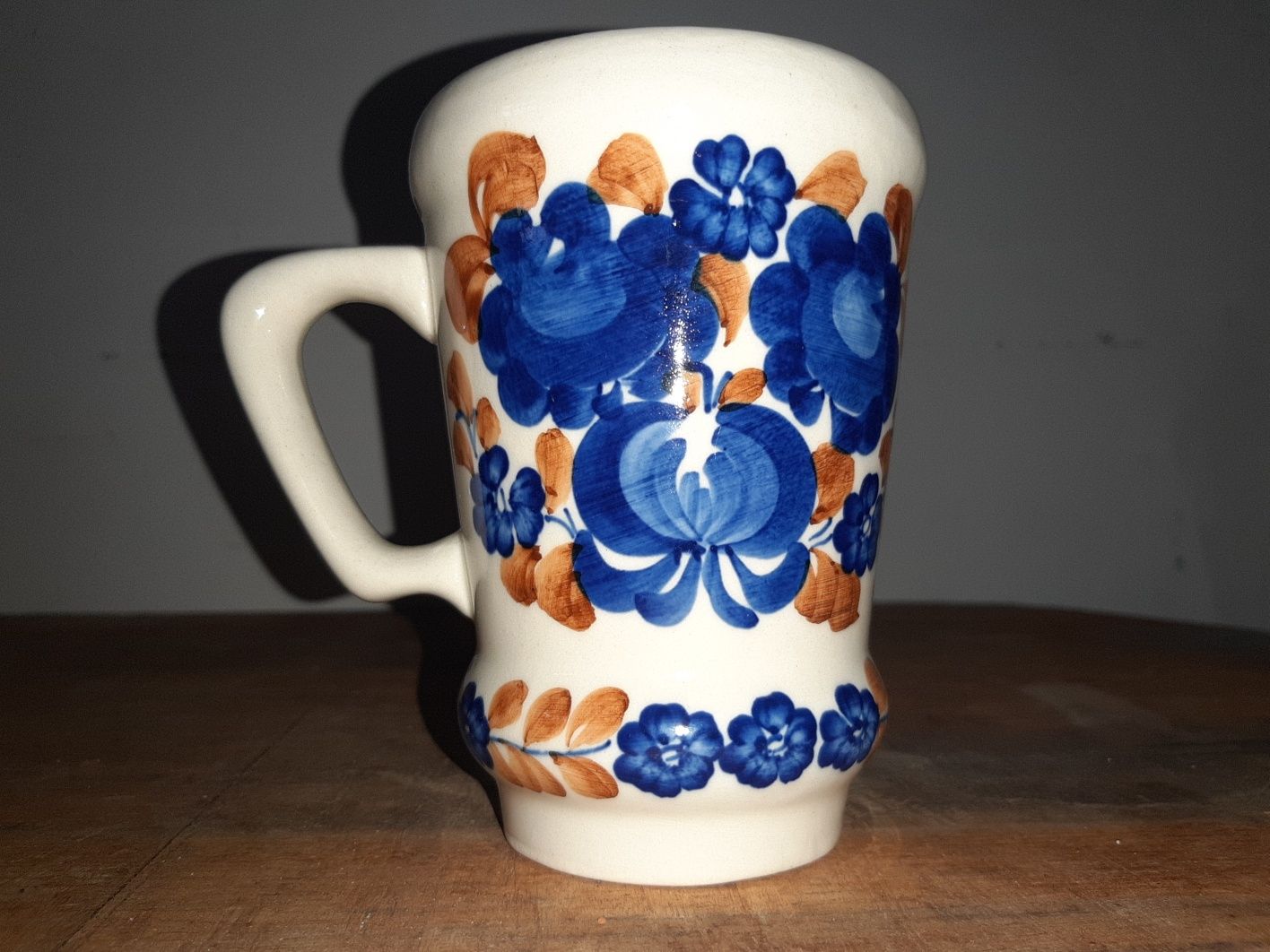 Kufel kubek wazon fajans Włocławek stara ceramika PRL  vintage retro