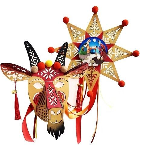 Маска кози і різдвяна зірочка (вертепна зірка звізда)