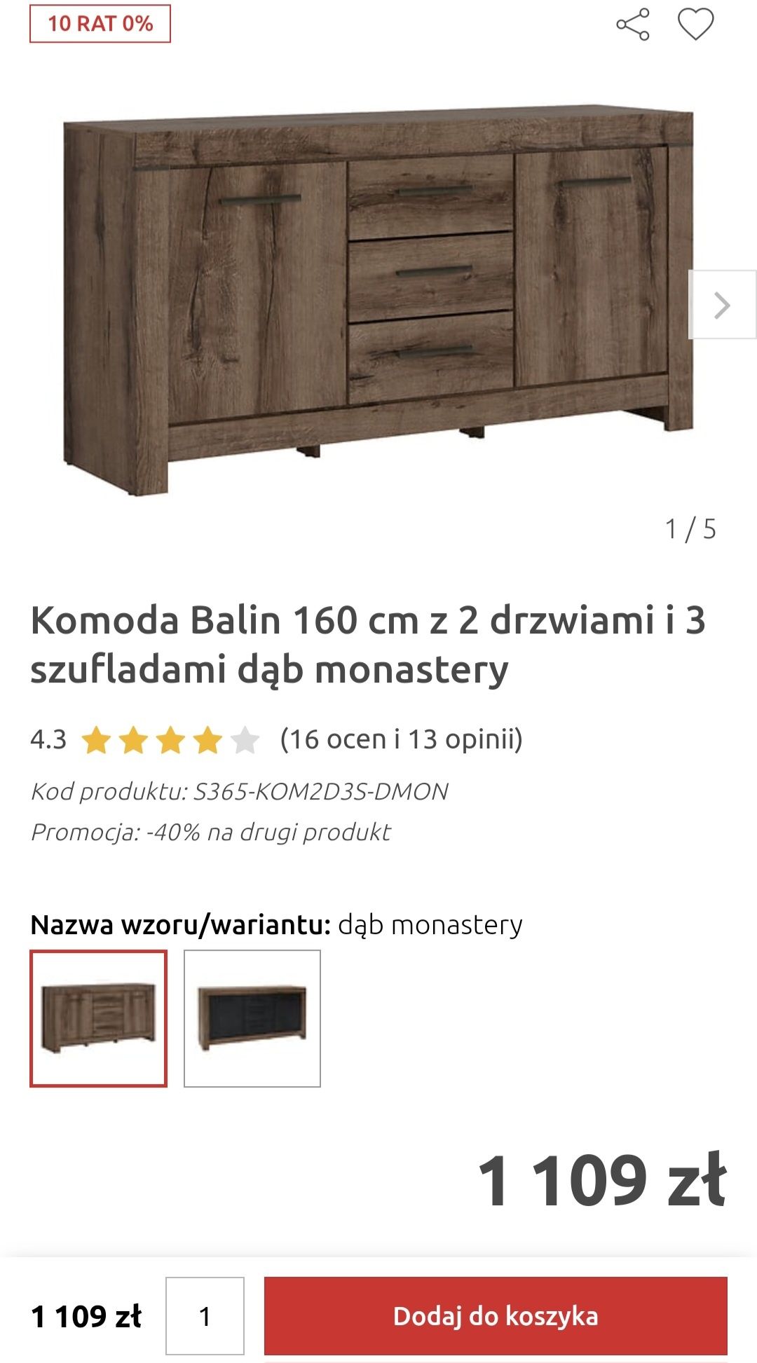 Komoda BRW - stan bardzo dobry