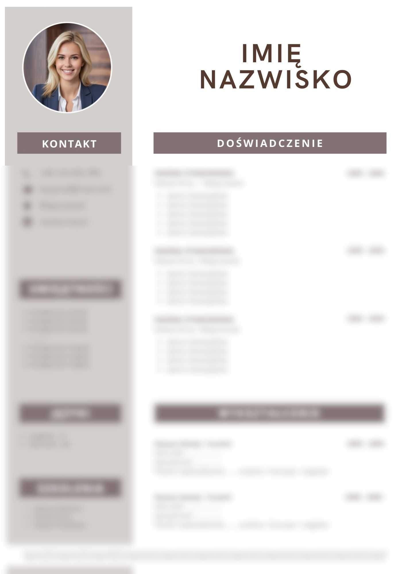 Pisanie CV, List Motywacyjny / Profesjonalne CV Resume (PDF+WORD)
