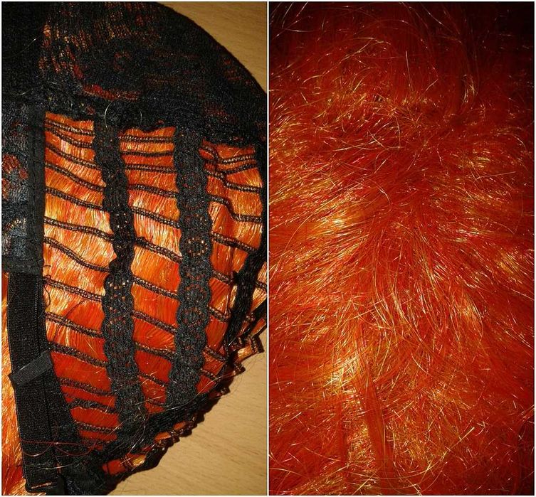 Mad Hatter Kapelusznik ruda pomarańczowa falowana peruka karbowana