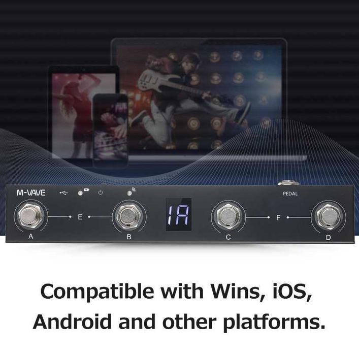 Футконтролер Mooer GWF4 Wireless Footswitch GTRS, M-VAVE Chocolate