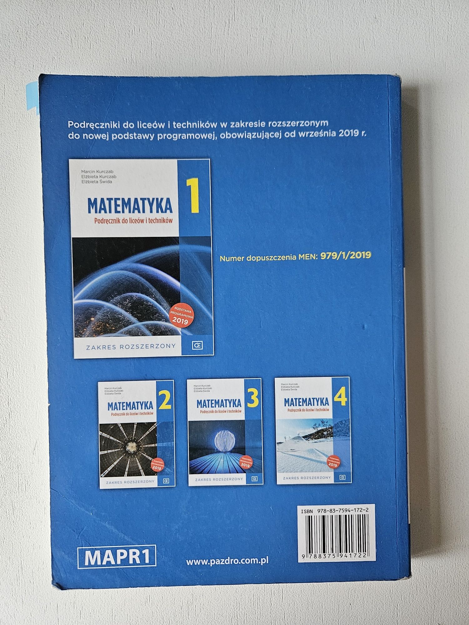 Matematyka 1 Podręcznik do liceów i techników. Zakres rozszerzony
