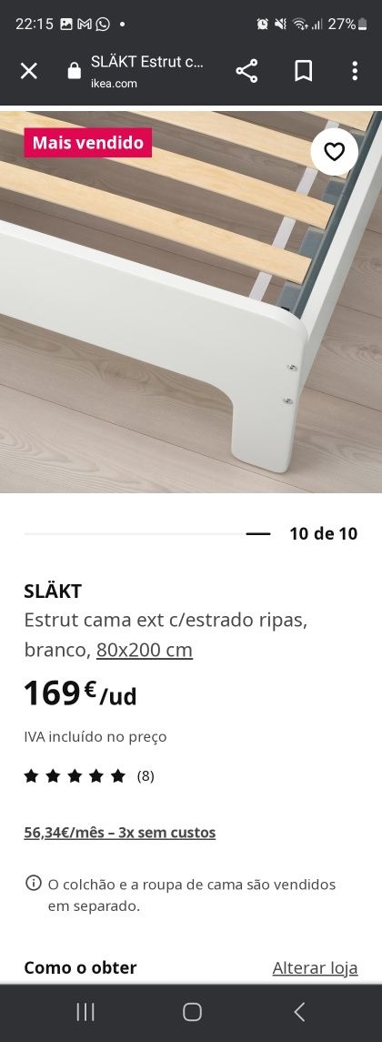 Cama extensível branca ikea