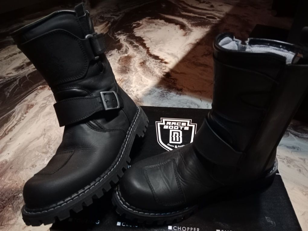 Nowe Buty Motocyklowe skórzane Matowe