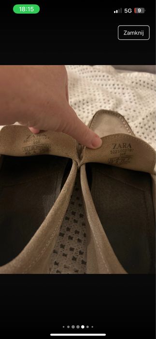 Mokasyny męskie skórzane Zara rozmiar 42, stan dobry plus
