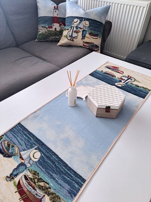 Poszewka gobelinowa 45x45 cm V102A Plaża dzieci morze morska