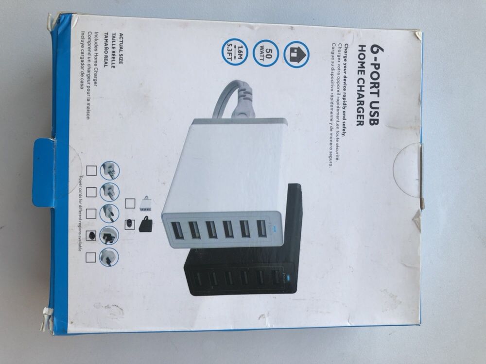 6-port usb зарядка новая 50w 6 портовая универсальная