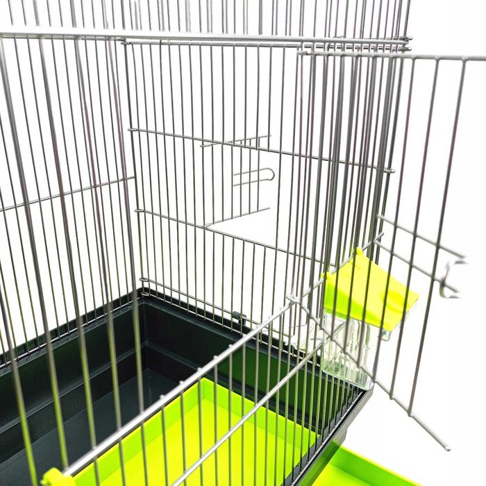 Klatka dla ptaków 60 cm ocynk – 2 karmniki, szuflada, 1 cm