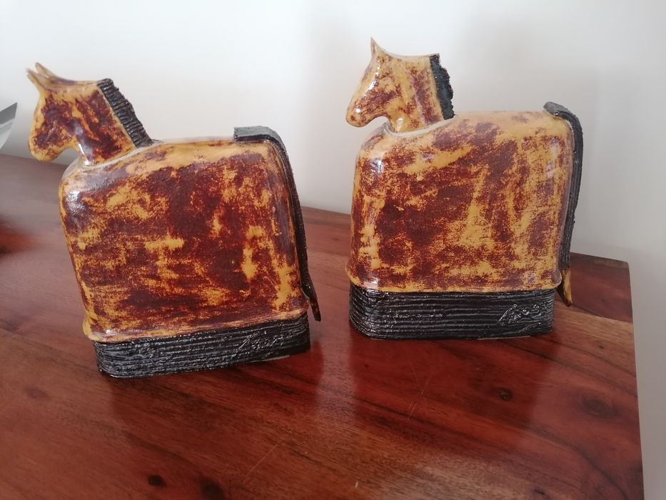 Conjunto peças decoraçao ceramista assinadas