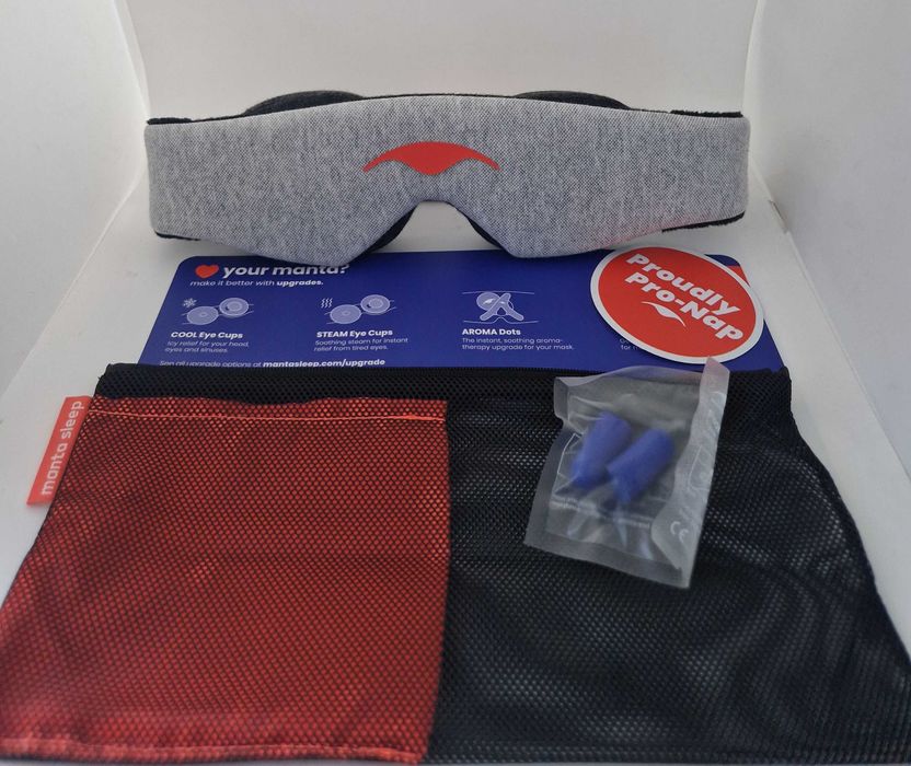 Manta Sleep opaska na oczy bawełna szary