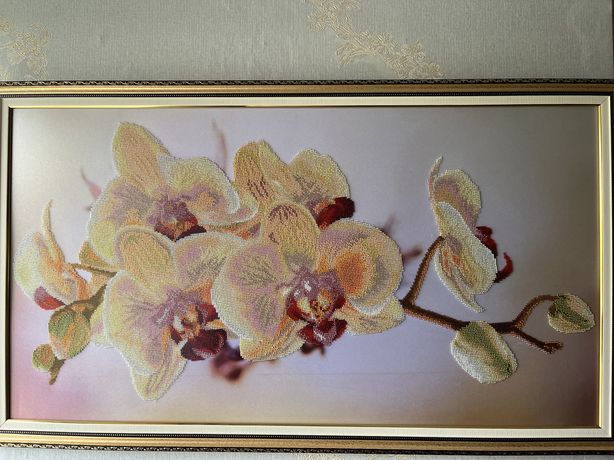 Картина бисером: Орхидеи .