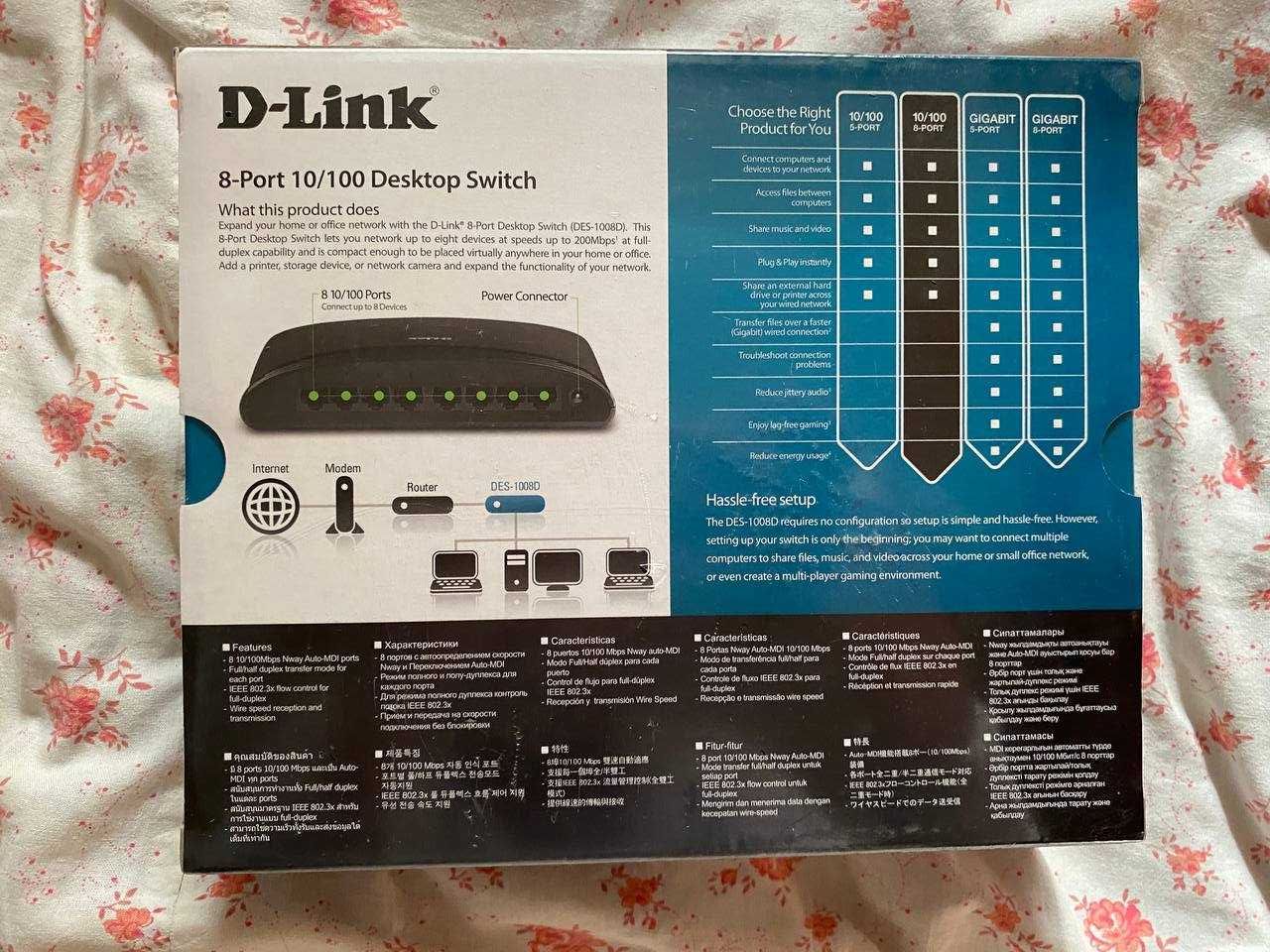 8-портовий комутатор D-Link DES-1008D