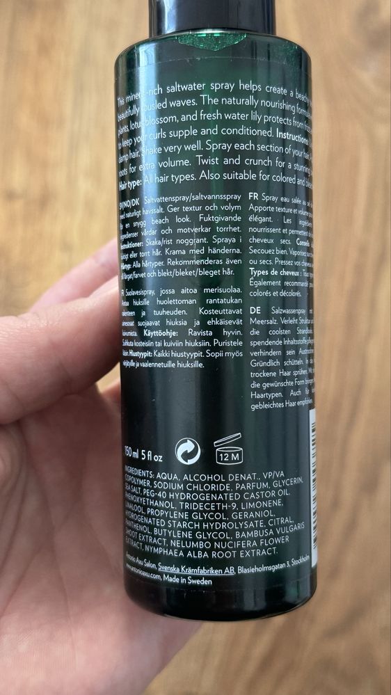 Antonio Axu Spray do włosów z wodą morską 150 ml