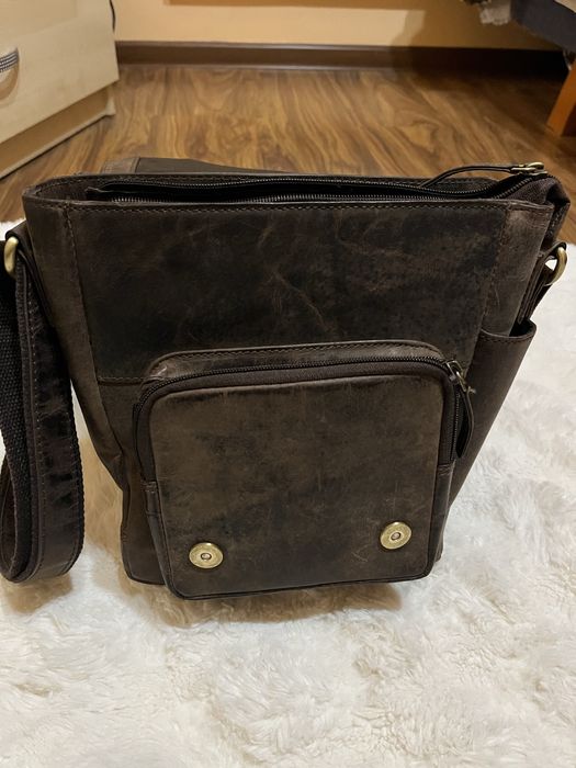 Torba męska Betlewski HUNTER, listonoszka, brązowa