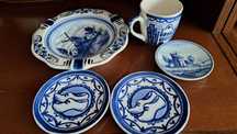 Ceramika holenderska ręcznie malowana Delfts Blauw, Vintage