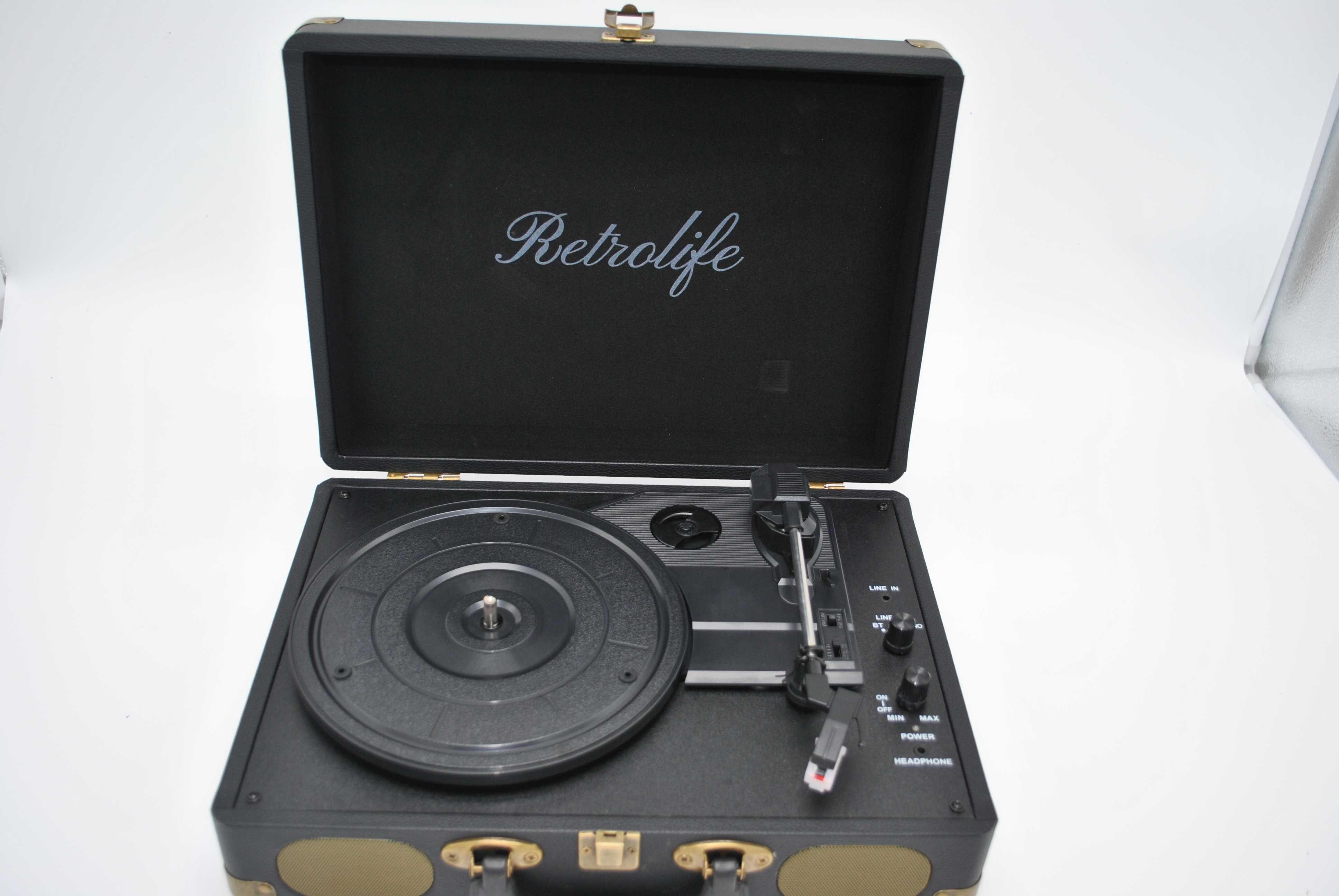 Вініловий програвач Retrolife R609 з Bluetooth і динаміками, новий