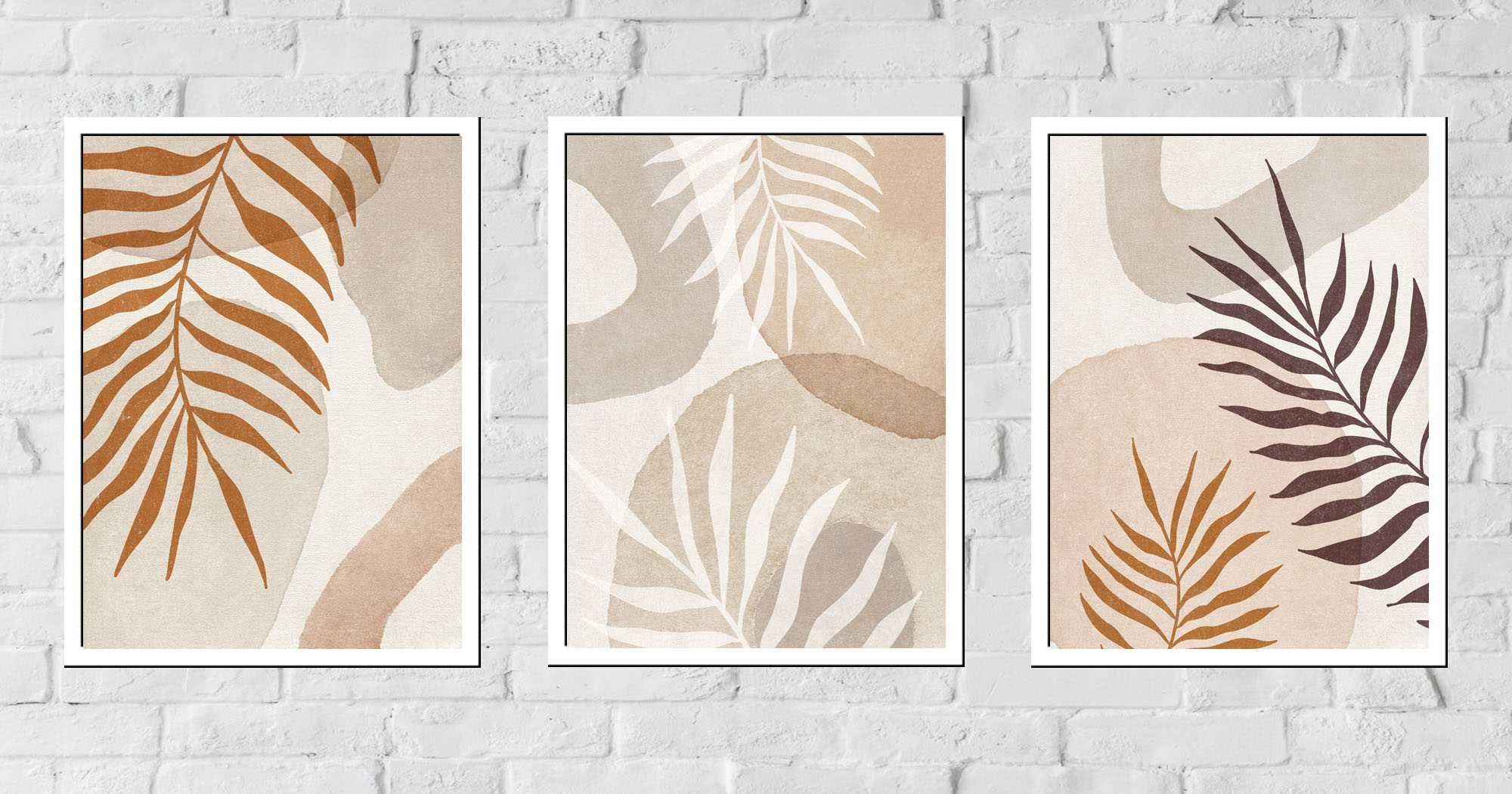 50x40 obrazy w ramie plakaty ramka ABSTRAKCJA LIŚCIE GEO NATURA BOHO