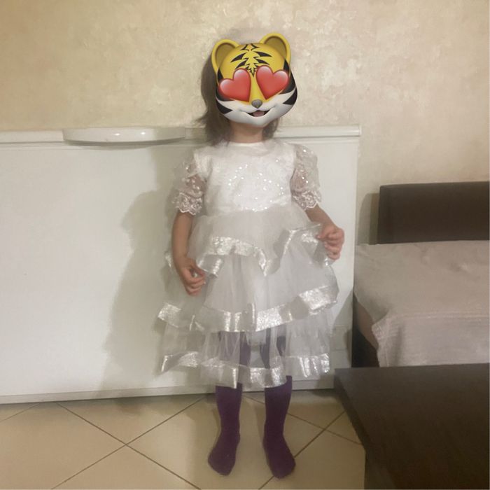 Біле плаття сніжинка, 2 3 4 роки зріст 92 см 98 см